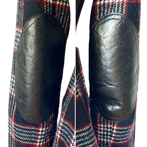 Smythe Duchess Blazer Black Plaid Check Gold Buttons Elbow Patches Jacket Size 6 - Picture 7 of 11